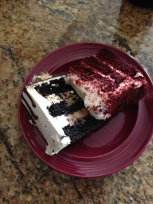 Red Velvet and Chocolate Eruption Cake