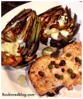 Sicilian dinner fish and artichokes