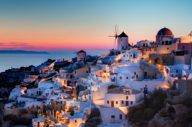 Sunset in Oia, Santorini. 