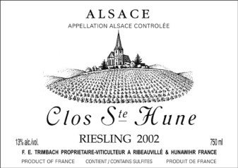 Trimbach Clos Ste Hune label
