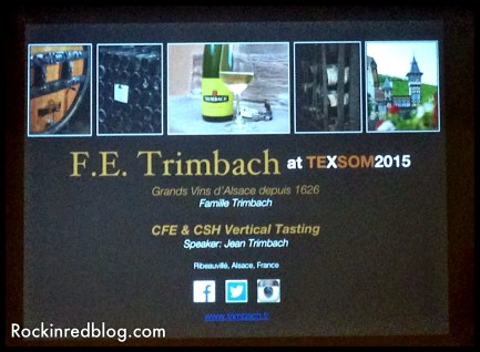 Trimbach tasting at TexSom