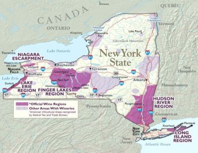 Finger Lakes Wine Region map via wineconsumer