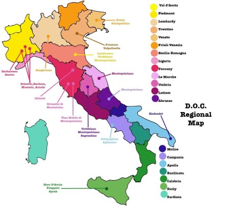 Italian wine map