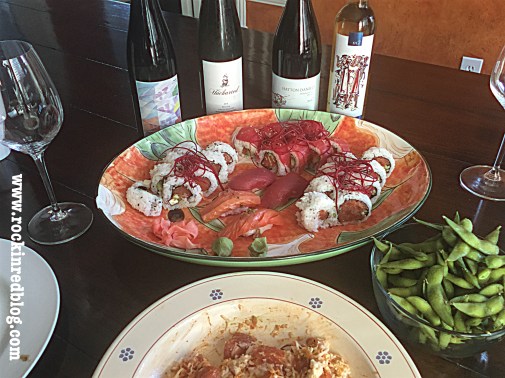 sushi with lodi wines2