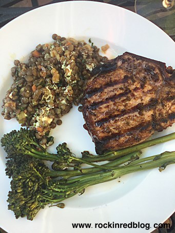 Berkshire pork chop dinner