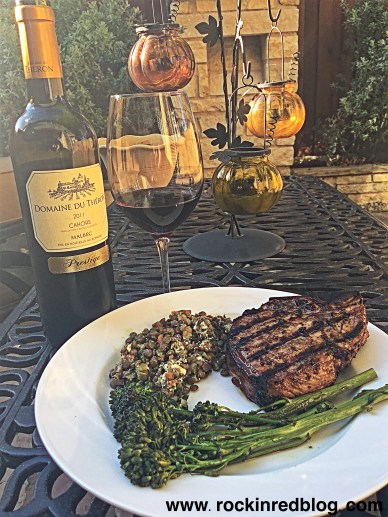 Cahors malbec pork chop dinner