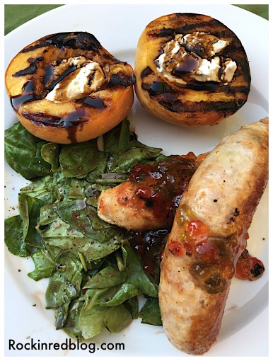 donnafugata dinner sausage peaches