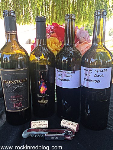 The Rous Vineyard is another famous Lodi Old Vine Zinfandel Vineyard. What a treat to sample four different expressions of Rous Vineyard Zinfandel from Ironstone, Macchia, and McCay wineries. 