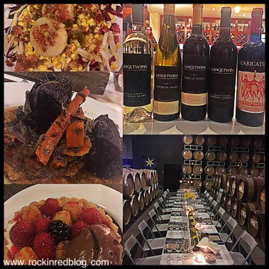 Incredible intimate dinner at Lange Twins winery! We dined in the barrel room! 