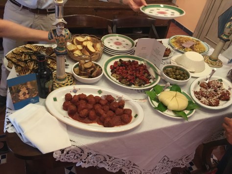 A homemade Sicilian lunch; truly delicious! 
