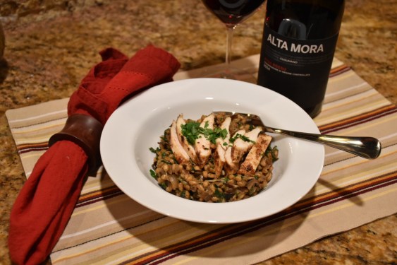 barley-risotto-with-chicken-and-alta-mora-wine