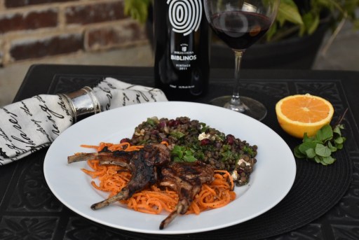 lamb-chop-dinner-with-greek-wine